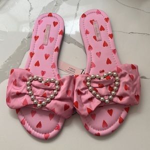 Victoria Secret  heart sandals with pearl accents